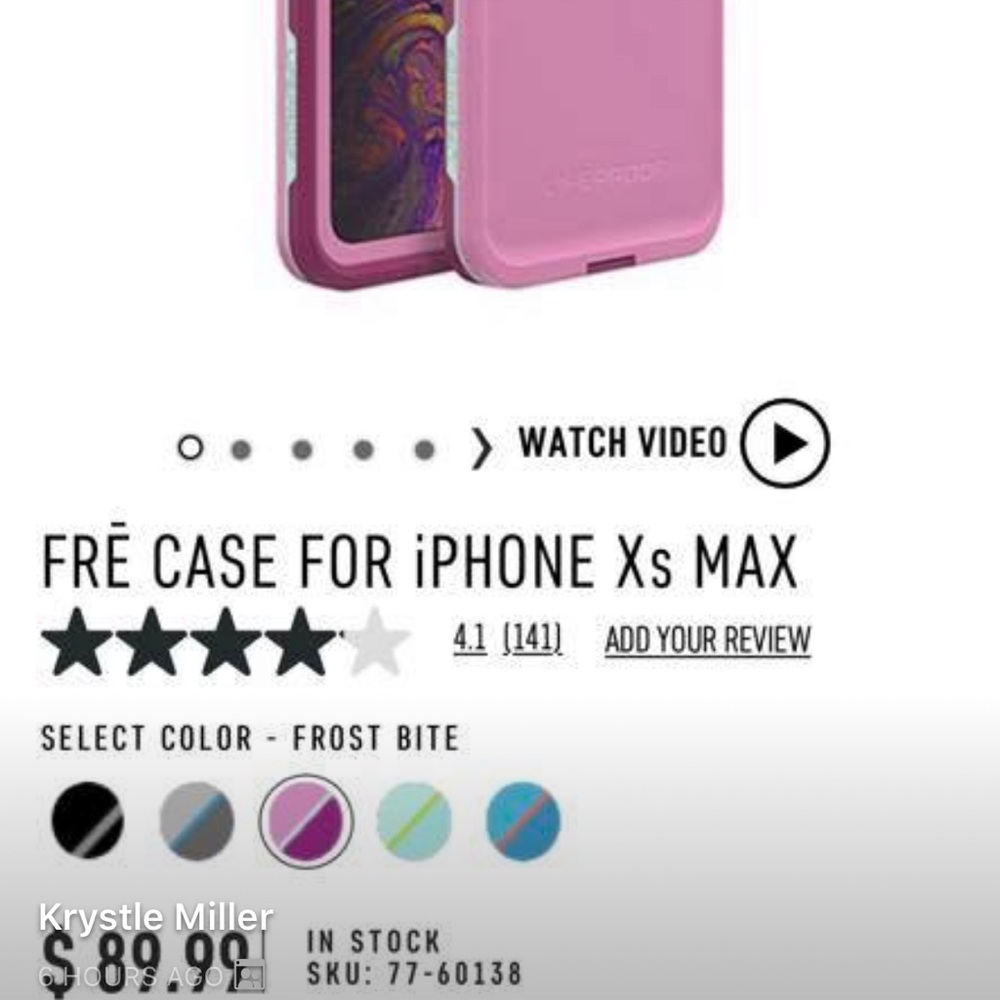 BN LifeProof Iphone XS Max case.